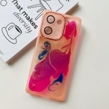 For OPPO Reno9 Oil Painting Electroplating TPU Phone Case(Pink)