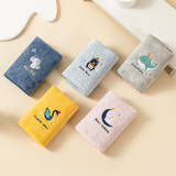 Coral Fleece Cartoon Embroidery Towel Kid Household Thickened Soft Absorbent Towel(Yellow)