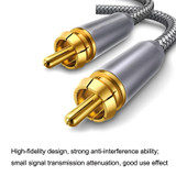 2m Pure Copper RCA Coaxial HIFI Digital Audio Cable SPDIF Subwoofer Speaker Cable(Silver Gray)