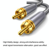 5m Pure Copper RCA Coaxial HIFI Digital Audio Cable SPDIF Subwoofer Speaker Cable(Silver Gray)