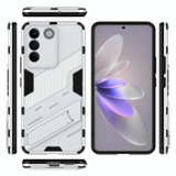 For vivo S16e 5G Punk Armor 2 in 1 PC + TPU Shockproof Phone Case with Invisible Holder(White)