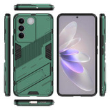 For vivo S16e 5G Punk Armor 2 in 1 PC + TPU Shockproof Phone Case with Invisible Holder(Green)