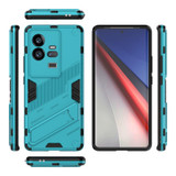 For vivo iQOO 11 Pro 5G Punk Armor 2 in 1 PC + TPU Shockproof Phone Case with Invisible Holder(Blue)