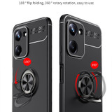 For Realme 10 Pro 5G Metal Ring Holder TPU Phone Case(Black+Blue)