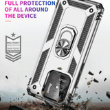 For Xiaomi Redmi 12C / 11A Shockproof TPU + PC Phone Case with Holder(Silver)