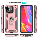 For Xiaomi Redmi 12C / 11A Shockproof TPU + PC Phone Case with Holder(Rose Gold)