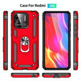 For Xiaomi Redmi 12C / 11A Shockproof TPU + PC Phone Case with Holder(Red)