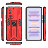 For Xiaomi Redmi K60 Pro 5G Supersonic PC + TPU Shock-proof Protective Phone Case with Holder(Red)