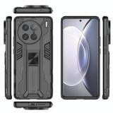 For vivo X90 Pro 5G Supersonic PC + TPU Shock-proof Protective Phone Case with Holder(Black)