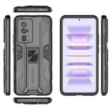 For Xiaomi Redmi K60 Pro 5G Supersonic PC + TPU Shock-proof Protective Phone Case with Holder(Black)