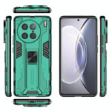 For vivo X90 Pro 5G Supersonic PC + TPU Shock-proof Protective Phone Case with Holder(Green)