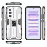 For Xiaomi Redmi K60 Pro 5G Supersonic PC + TPU Shock-proof Protective Phone Case with Holder(Silver)