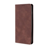 For vivo S16e / V27e Skin Feel Magnetic Horizontal Flip Leather Phone Case(Dark Brown)