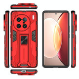 For vivo X90 Pro+ 5G Supersonic PC + TPU Shock-proof Protective Phone Case with Holder(Red)