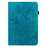 For Xiaomi Pad 6 Lace Flower Embossing Pattern Leather Tablet Case(Blue)