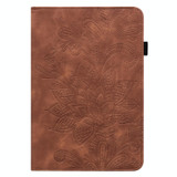 For Xiaomi Pad 6 Lace Flower Embossing Pattern Leather Tablet Case(Brown)