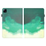 For Xiaomi Pad 6 / Pad 6 Pro Watercolor Pattern Flip Leather Tablet Case(Cyan Green)