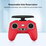 For DJI FPV Combo Remote Control PULUZ Silicone Protective Case with Neck Strap(Red)