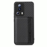 For Xiaomi 13 Lite Carbon Fiber Magnetic Card Bag Phone Case(Black)