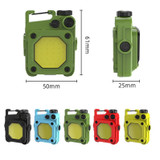 Mini Keychain COB Flashlight USB Rechargeable Magnetic Work Light For Outdoor Camping(Yellow)