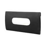 Car Sun Visor Tissue Holder Leather Hanging Storage Box(Black)