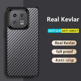 For Xiaomi 13 Pro wlons Magsafe Carbon Fiber Kevlar TPU Phone Case(Black)