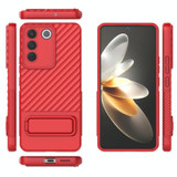 For vivo S16e Wavy Texture TPU Phone Case with Lens Film(Red)