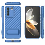 For vivo S16e Wavy Texture TPU Phone Case with Lens Film(Blue)