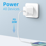 NORTHJO NOPD2001 PD 20W USB-C / Type-C Single Port Fast Charger, Plug Type:AU Plug(White)