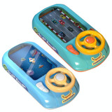 Children Steering Wheel Simulation Driving Toy Educational Electric Desktop Game Machine, Style: USB Edition (Blue)