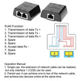RJ45 to 2 x RJ45 Ethernet Network Coupler Thunder Lightning Protection (White)