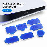 For PS5 2sets 7pcs/Set Dust Plug Silicone Dust Protector Anti-Dust Cover(Black)