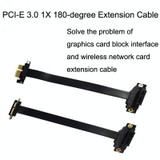 PCI-E 3.0 1X 180-degree Graphics Card Wireless Network Card Adapter Block Extension Cable, Length: 15cm