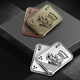 Poker Magnetic Metal Slider Stress Relief Toy EDC Top Spinning Poker Toys Decompress, Color: Bronze