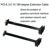 PCI-E 3.0 1X 180-degree Graphics Card Wireless Network Card Adapter Block Extension Cable, Length: 40cm