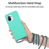 For Xiaomi Mi 11 Lite Wheat Straw Material + TPU Phone Case with Lanyard(Green)