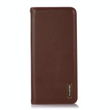 For Xiaomi Redmi Note 12 4G Global KHAZNEH Nappa Top Layer Cowhide Leather Phone Case(Brown)