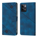 For OPPO Reno9 5GReno9 Pro 5G Skin-feel Embossed Leather Phone Case(Blue)
