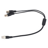 SZ015 BNC Male To 2xFemal Communication Cables VCR Coaxial Video Cable, Cable Length:0.42m(Black)