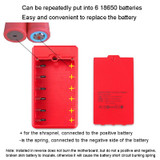 Q6 Removable 6 Sections 18650 Battery Box Charger Case, Style: Ordinary(Red)