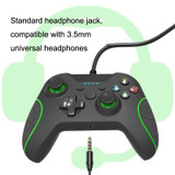 For XBOX One / PC HS-XO304 Wired Handle Dual Vibration With Headphone Jack, Cable Length: 1.8m(Black)