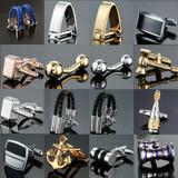 2 pairs Men Brass Plated Shirt Cufflinks, Color: Rose Gold Thunder Hammer