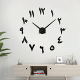 M030 India Digital Hanging Clock Home Decoration DIY Acrylic Clock(Black)