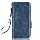 For OPPO Reno8 Pro+ Symmetrical Triangle Leather Phone Case(Blue)