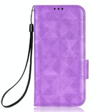 Symmetrical Triangle Leather Phone Case For Asus Zenfone 7 Pro ZS671KS / 7 ZS670KS / 8 Flip ZS672KS (Purple)