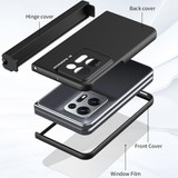 For OPPO Find N2 Macaron Magnetic Hinge Full Coverage Phone Case with Pen Slot(Black)