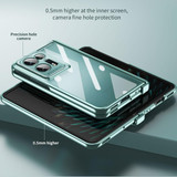 For OPPO Find N2 Integrated Electroplating Magnetic Transparent All-inclusive Phone Case(Black)
