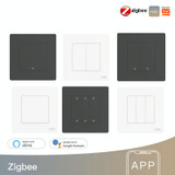 Tuya ZigBee Smart Single-fire Zero-fire Sharing Timing Voice Wall Switch EU Plug, Style: 2 Ways (White Scene Casual Post)