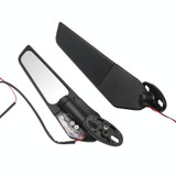 Fixed Wind Wing Rearview Mirror Spoiler with Light Motorcycle Modification