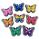 100pcs Butterfly Cartoon Shoe Flower Removable PVC Soft Rubber Cave Shoes Buckle(Purple)